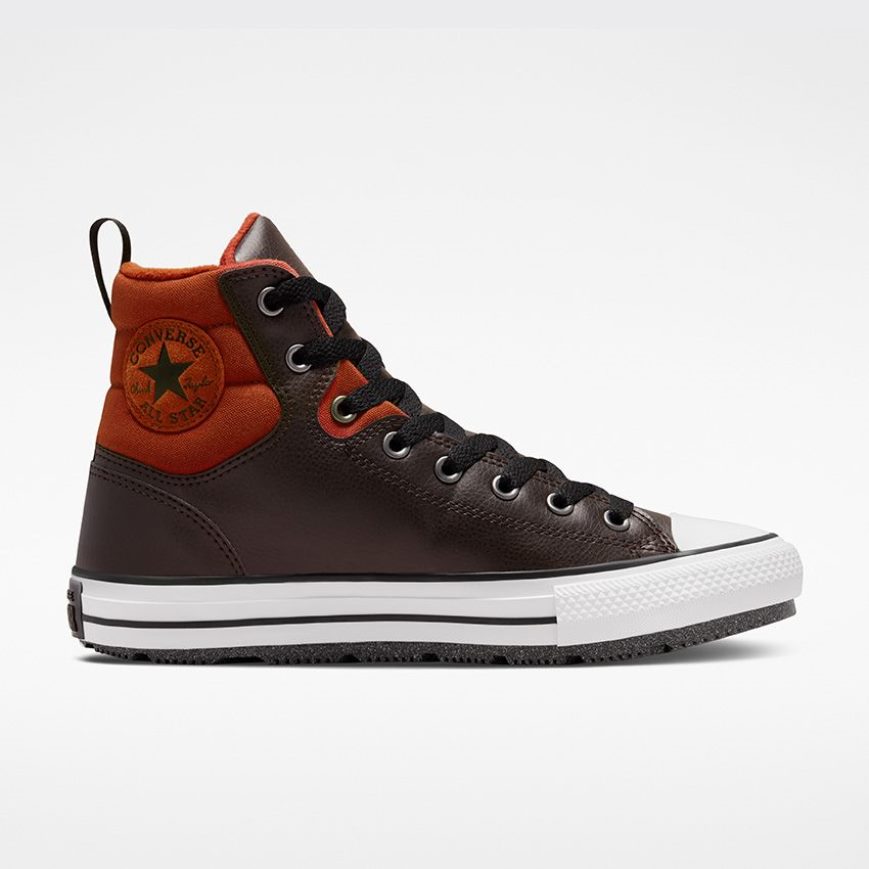 Men\'s Converse Chuck Taylor All Star Berkshire Water Resistant High Top Winter Boots Brown / Orange / Black | AU 186E3T